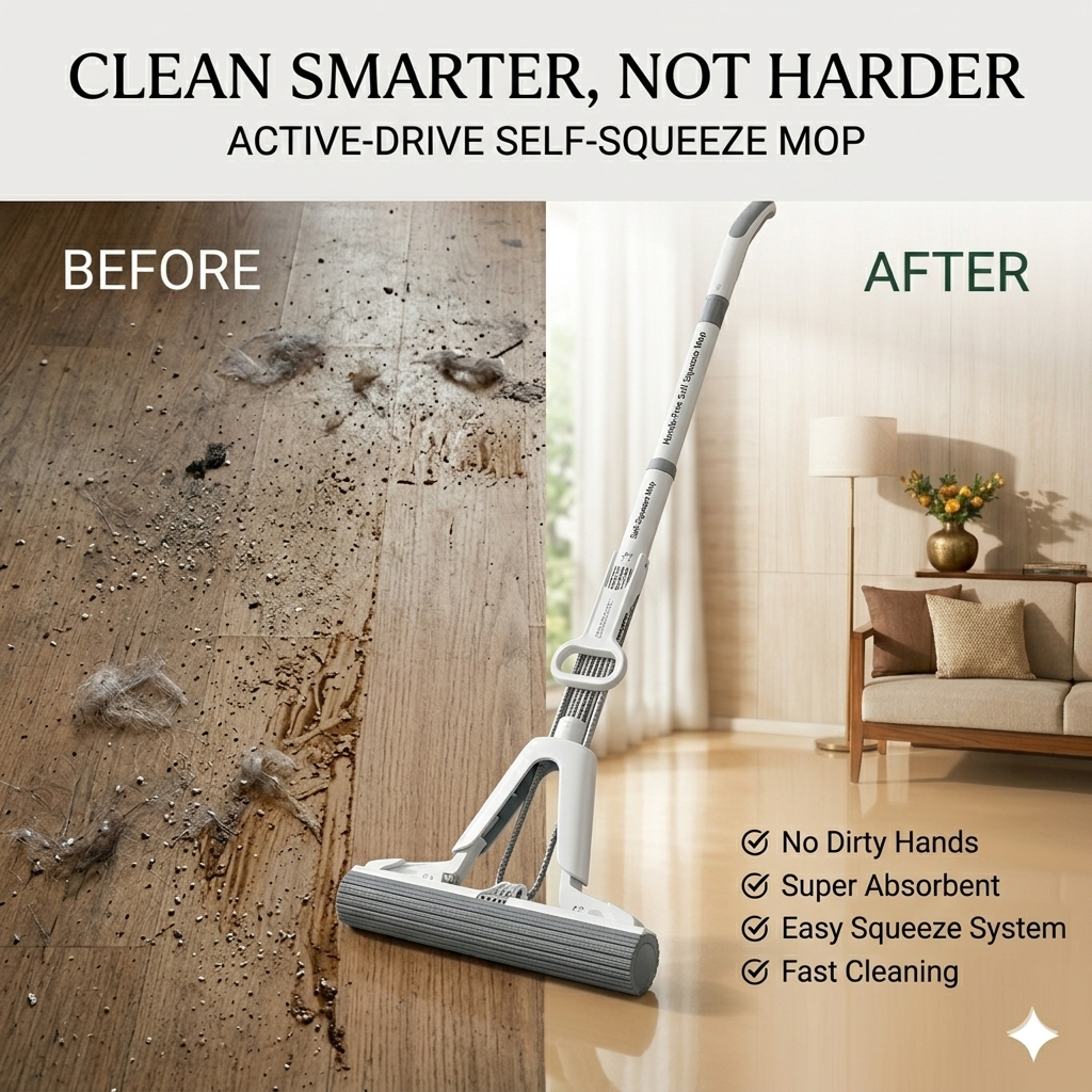 Multi-Purpose Foldable Floor Cleaning Squeeze Mop Wiper